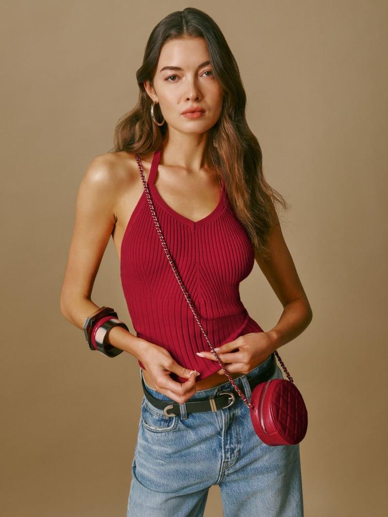 Delia Ribbed Halter Top Product Image