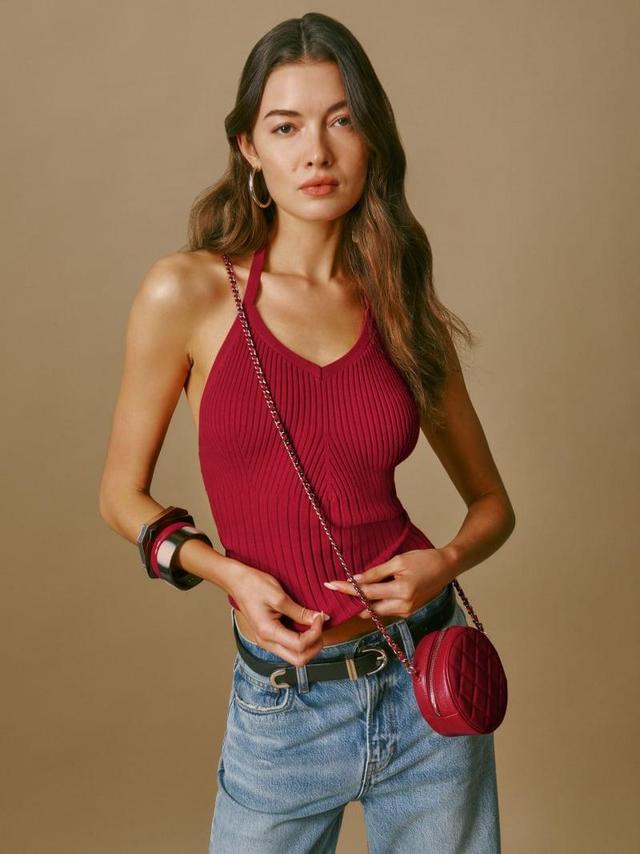 Delia Ribbed Halter Top Product Image