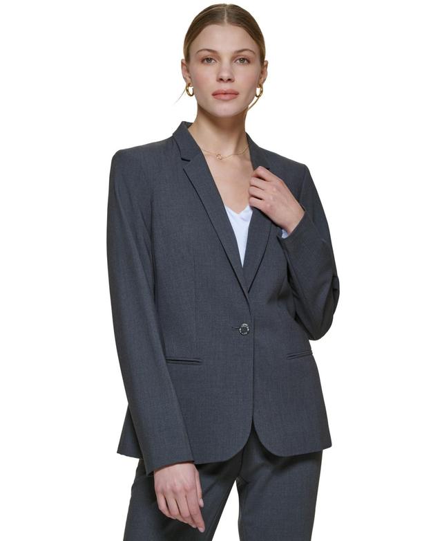 Calvin Klein One-Button Blazer, Regular and Petite Sizes Product Image