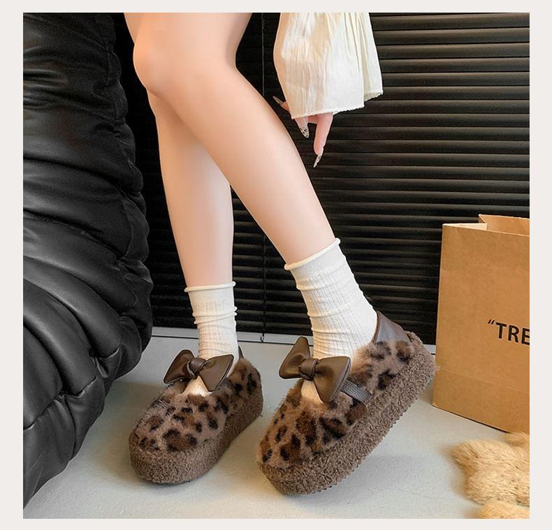 Bowknot Fleece Slip Ons Product Image