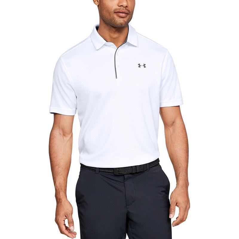 Mens Under Armour Tech Polo Grey Black Product Image