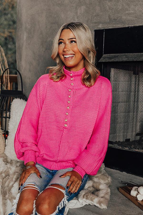 Apple Picking Pretty Knit Sweater In Bubblegum Pink Product Image