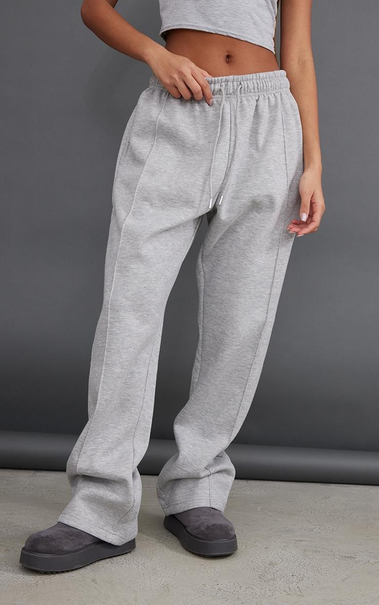 Ash Grey Basic Wide Leg Sweatpants Product Image