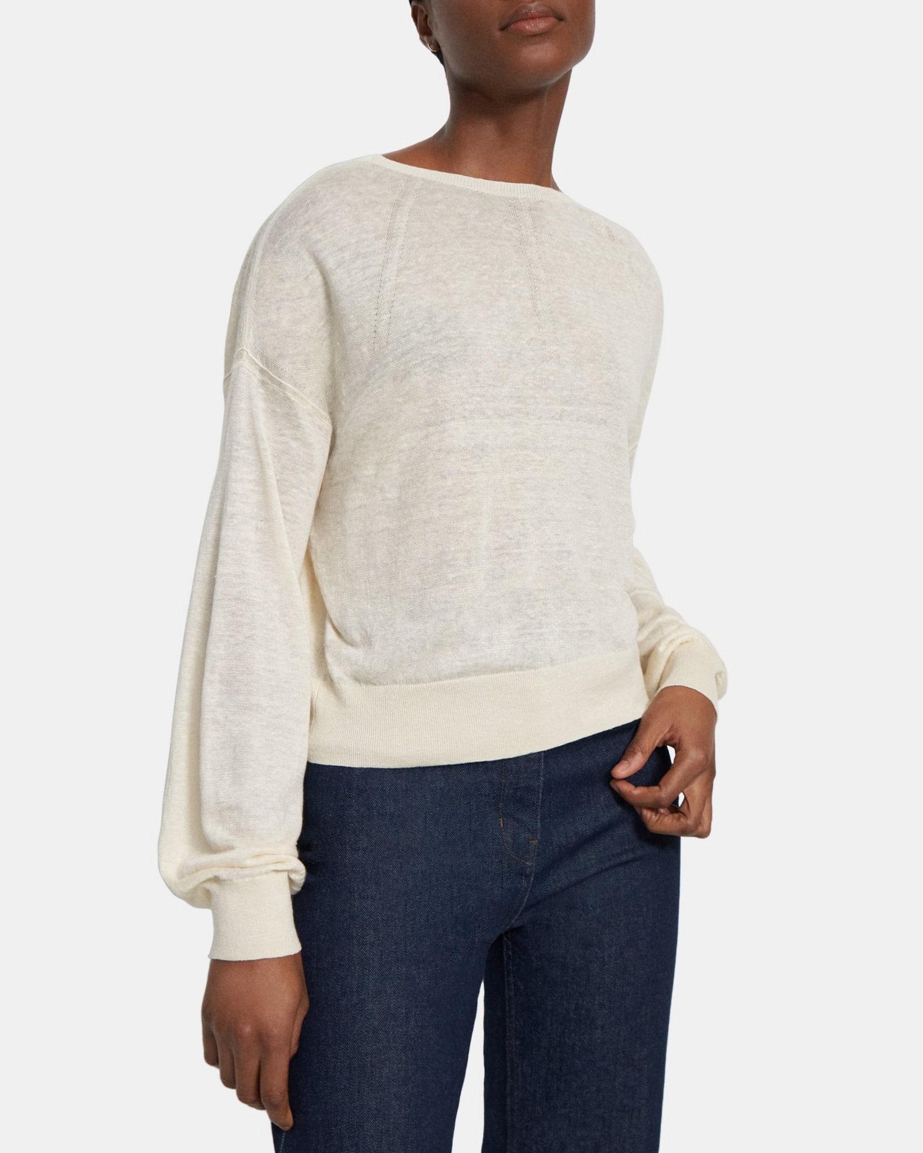 Volume Sleeve Sweater in Knit Linen Product Image