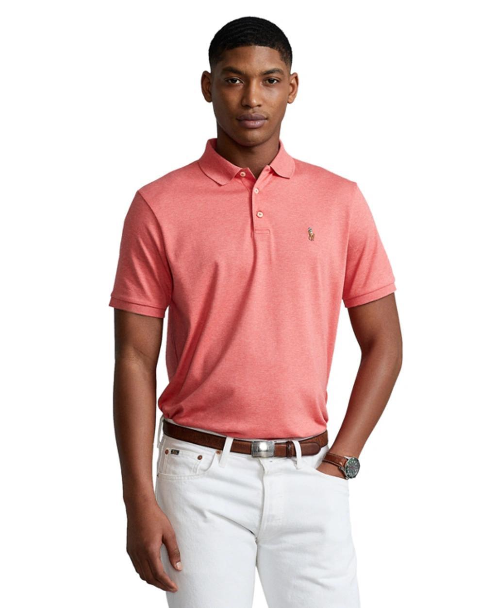 Cotton Mesh Solid Classic Fit Polo Shirt In Highland Rose Heather Product Image