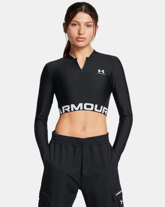 Women's HeatGear® Rib ¼ Zip Long Sleeve Product Image