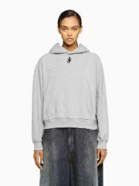 ANCHOR LOGO CROPPED HOODIE in grey | JW Anderson US  Product Image