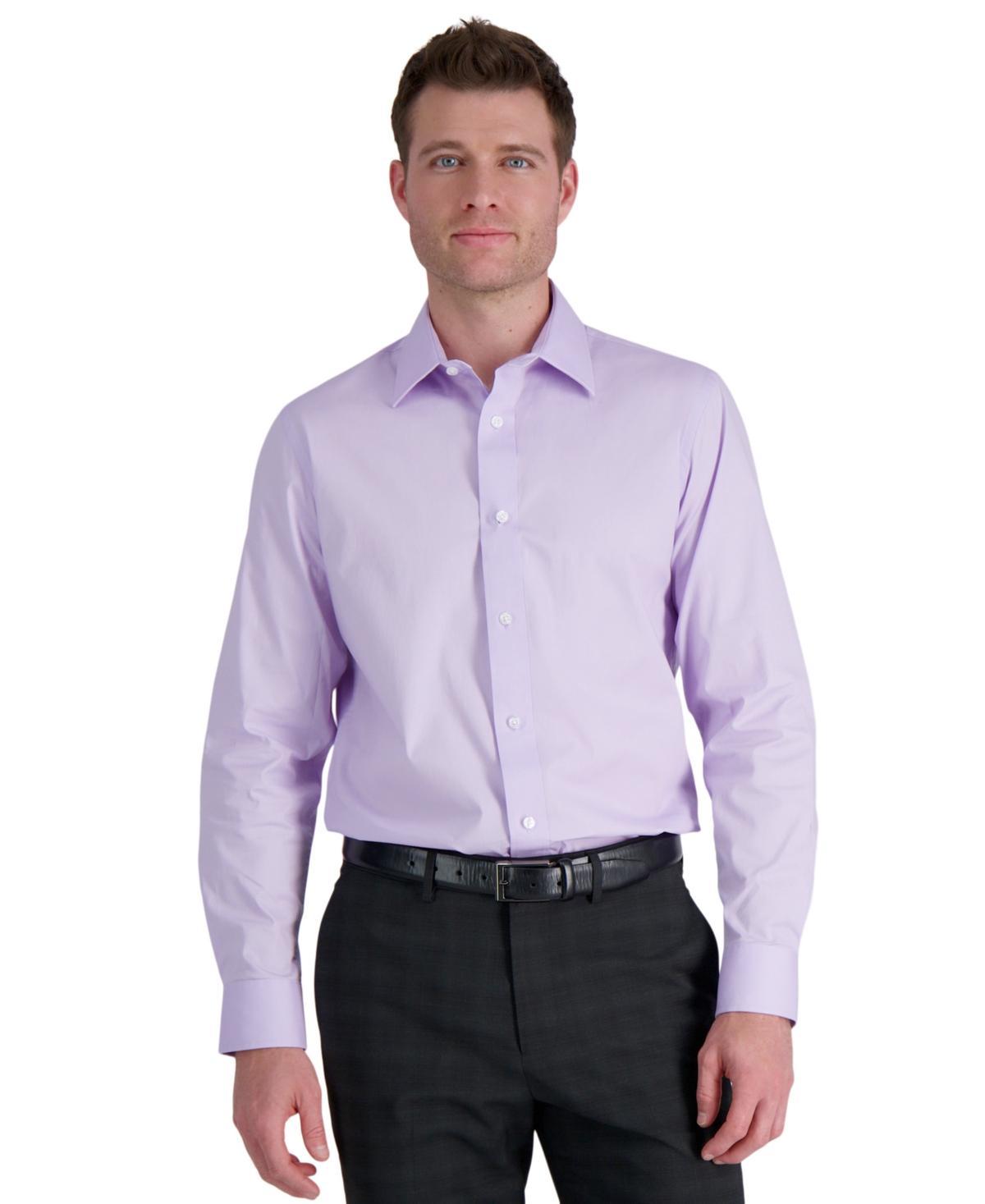 Mens Haggar Premium Comfort Classic Fit Wrinkle Resistant Dress Shirt Purple Product Image