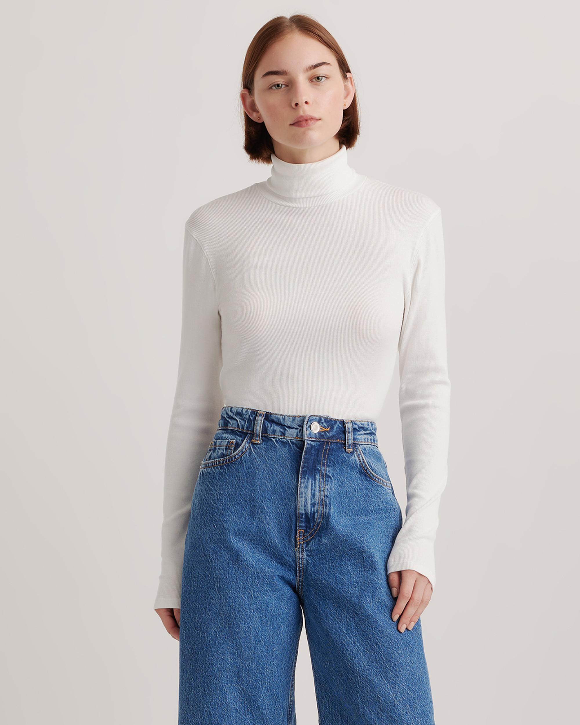 Organic Cotton Micro-Rib Turtleneck Product Image