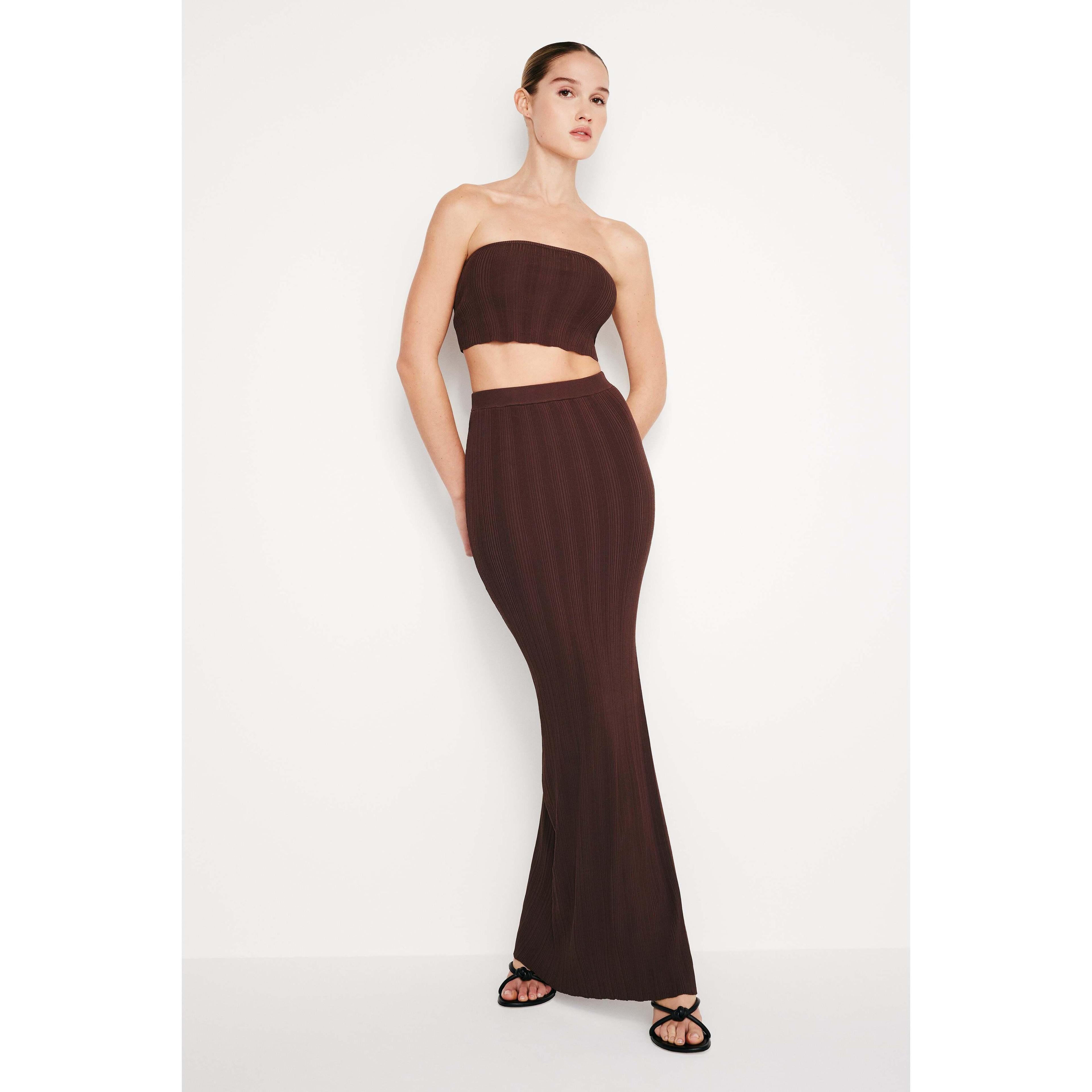 Womens Plisse Sweater Maxi Skirt Product Image