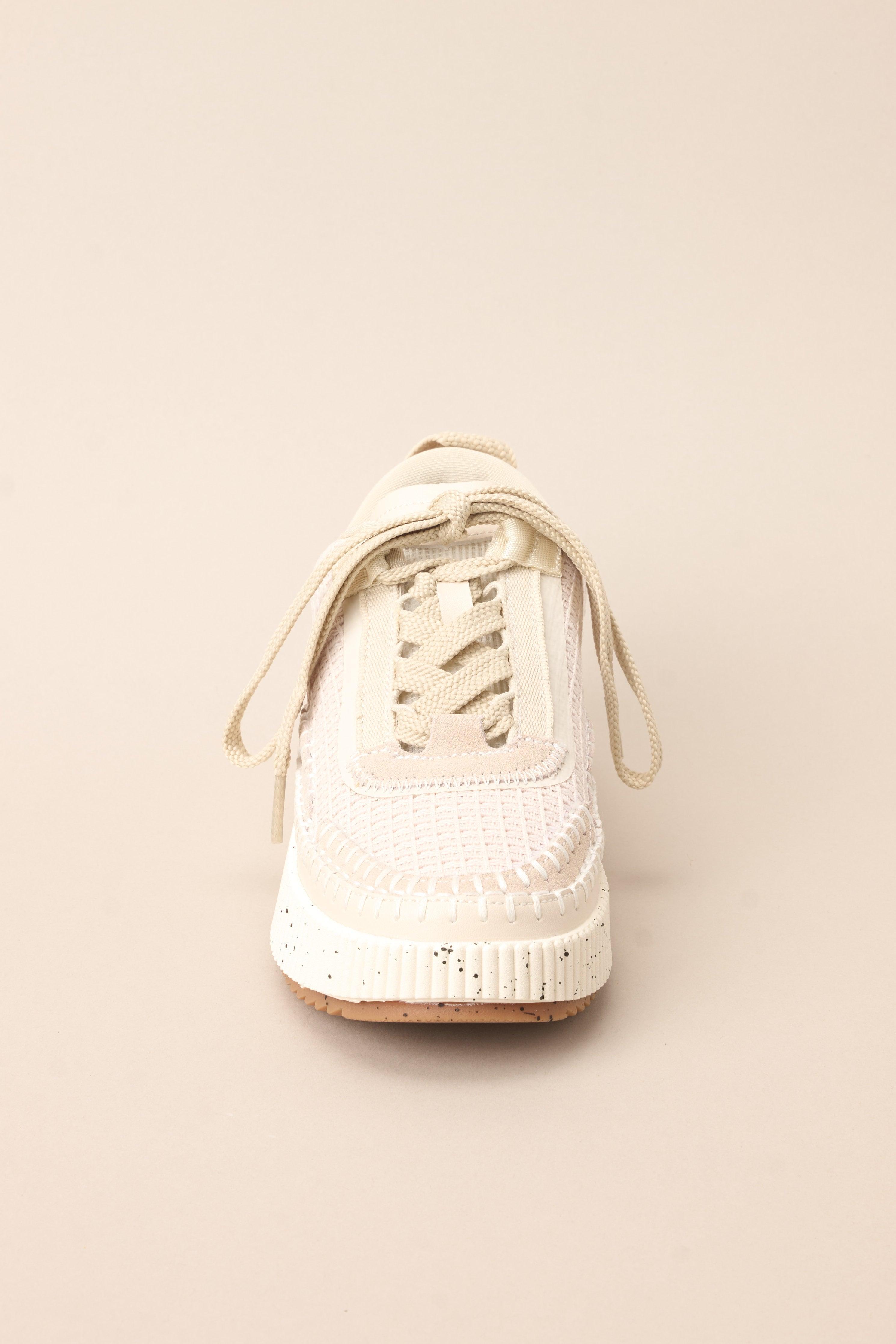 Dig In Your Heels Beige Platform Sneakers Product Image