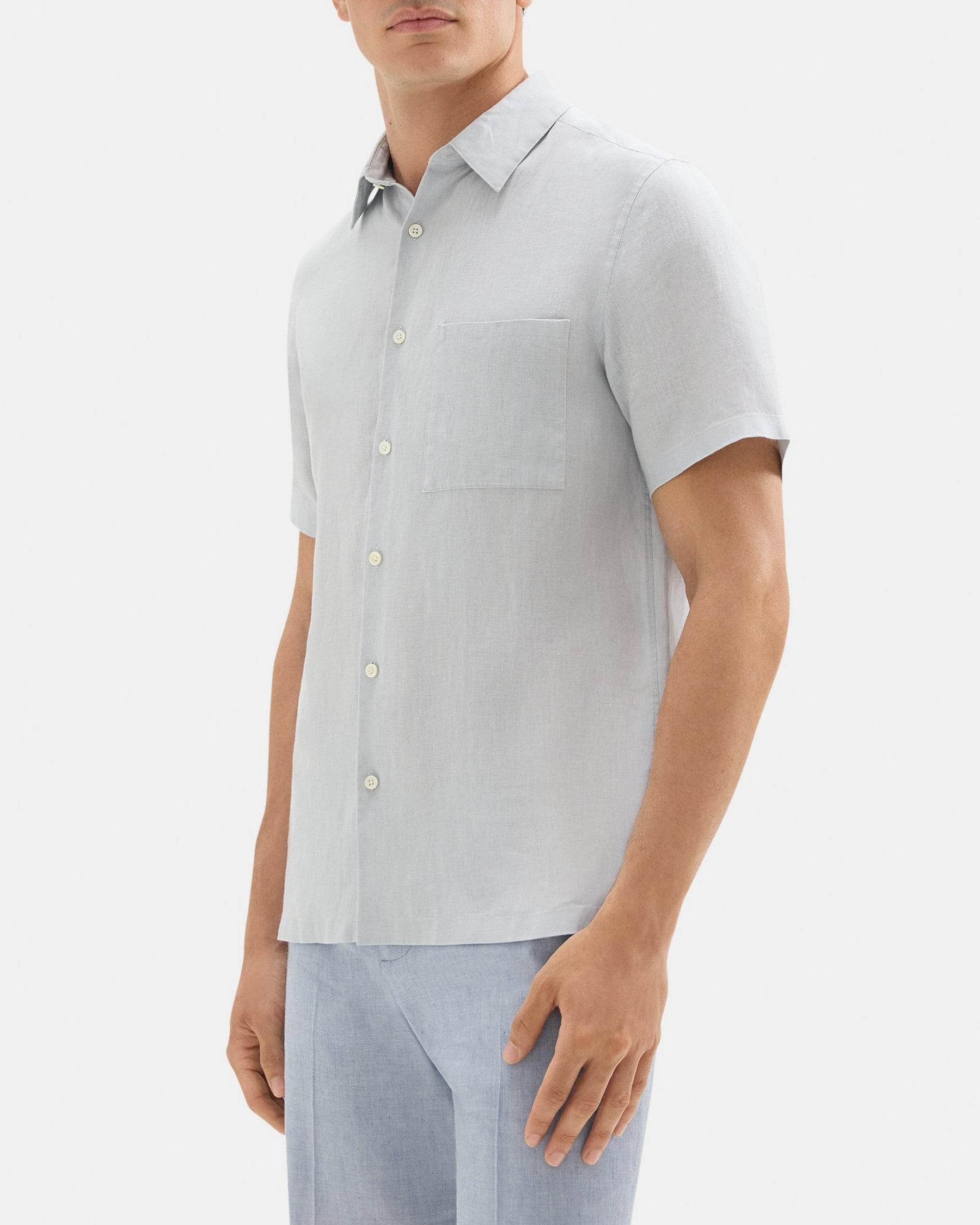 Standard-Fit Short-Sleeve Shirt in Linen Product Image