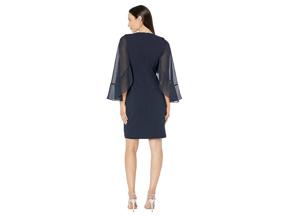 Vince Camuto Womens Chiffon-Sleeve Rhinestone-Embellished Dress Product Image