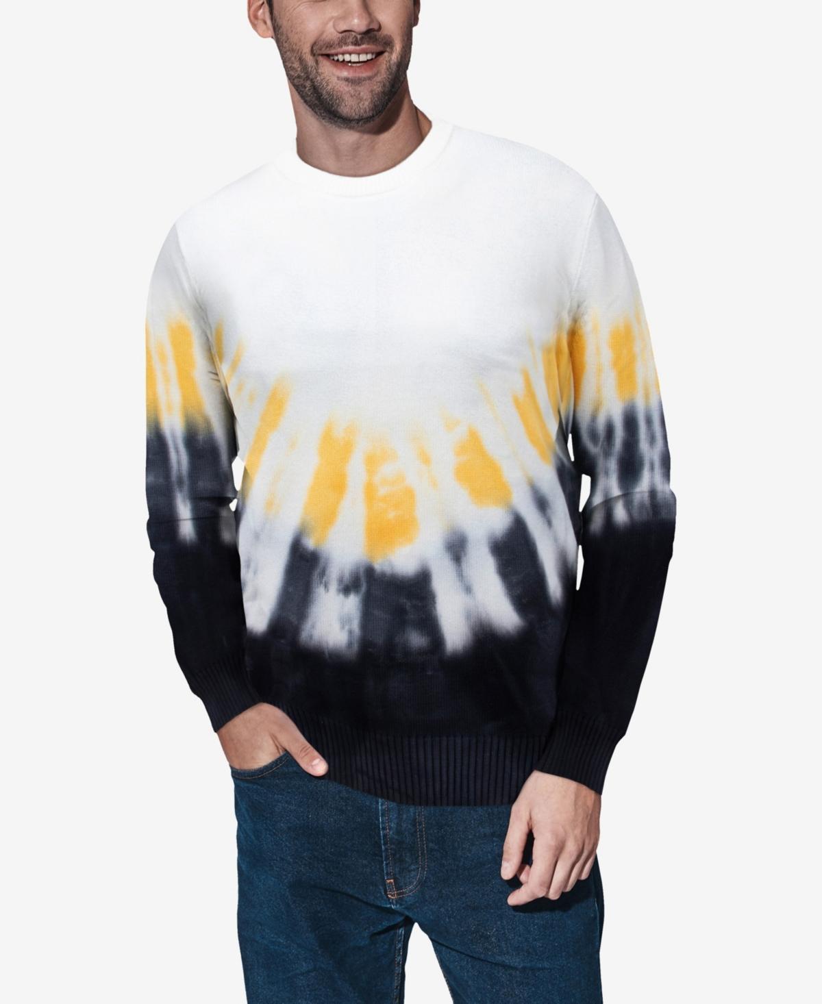 Mens Arrow Tie Dye Crew Neck Sweater - Black, Blue Product Image