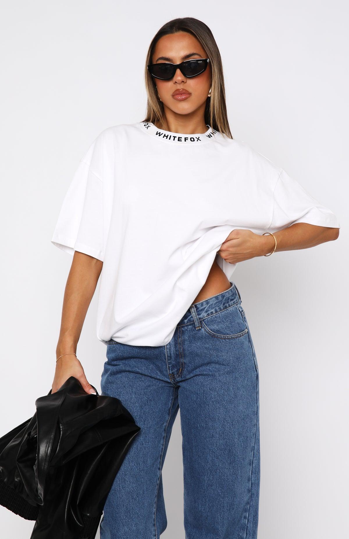 Just Be Free Oversized Tee White Product Image