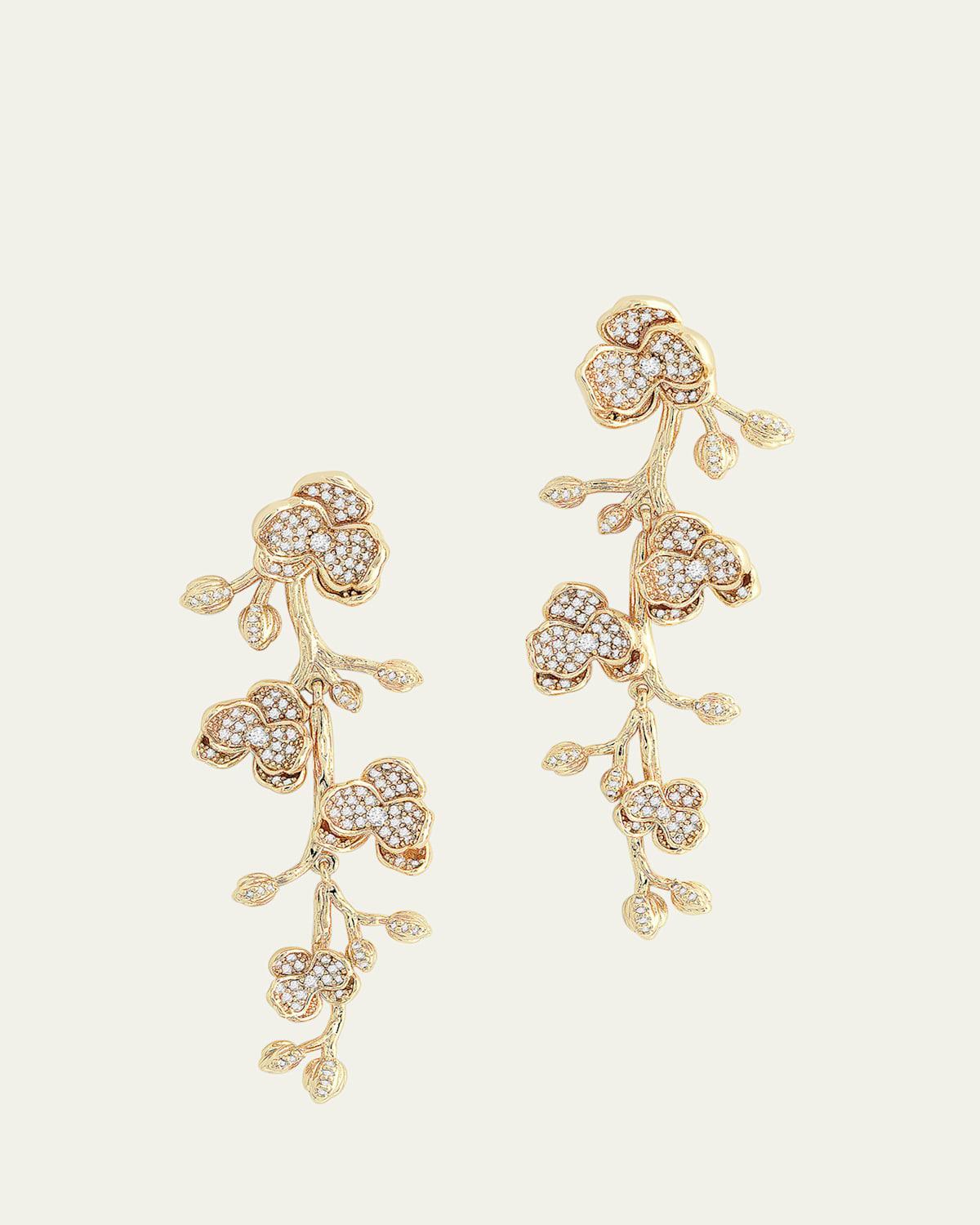 Womens Orchid 18K-Gold-Plated & Cubic Zirconia Drop Earrings Product Image