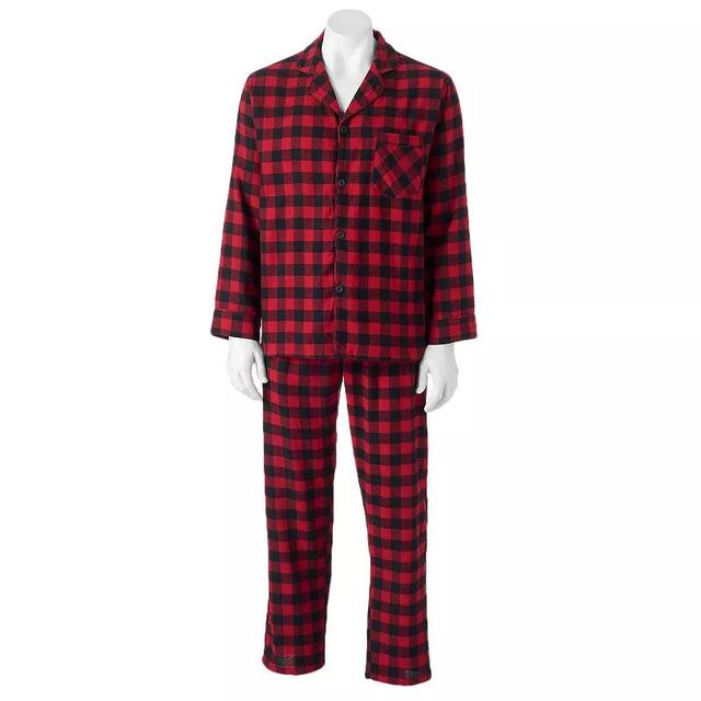 Big & Tall Hanes Plaid Flannel Pajama Set, Mens Product Image