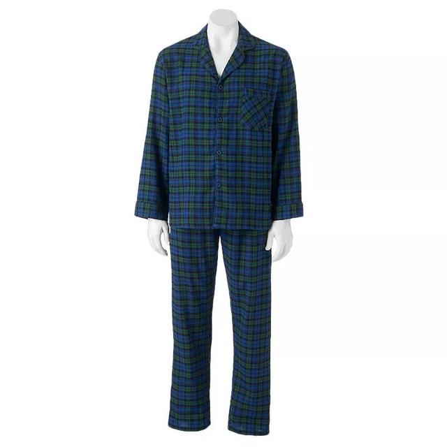 Big & Tall Hanes Plaid Flannel Pajama Set, Mens Red Product Image