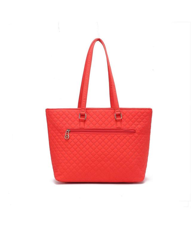 Mkf Collection Hallie Solid Quilted Cotton Women s Tote Bag by Mia K Product Image