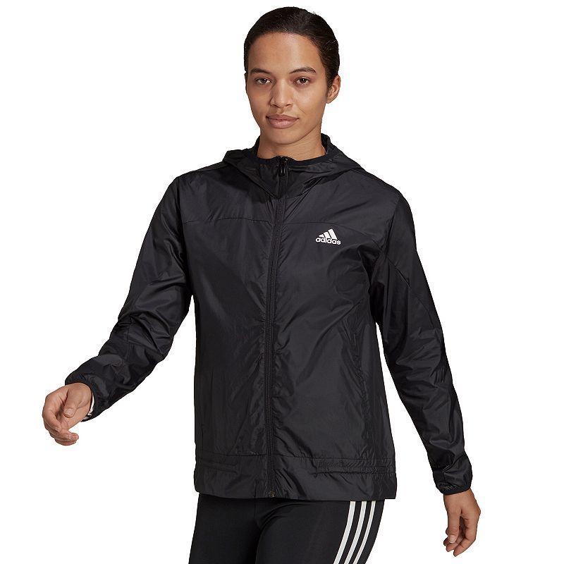 Womens adidas Marathon 3-Stripes Track Jacket Black Product Image