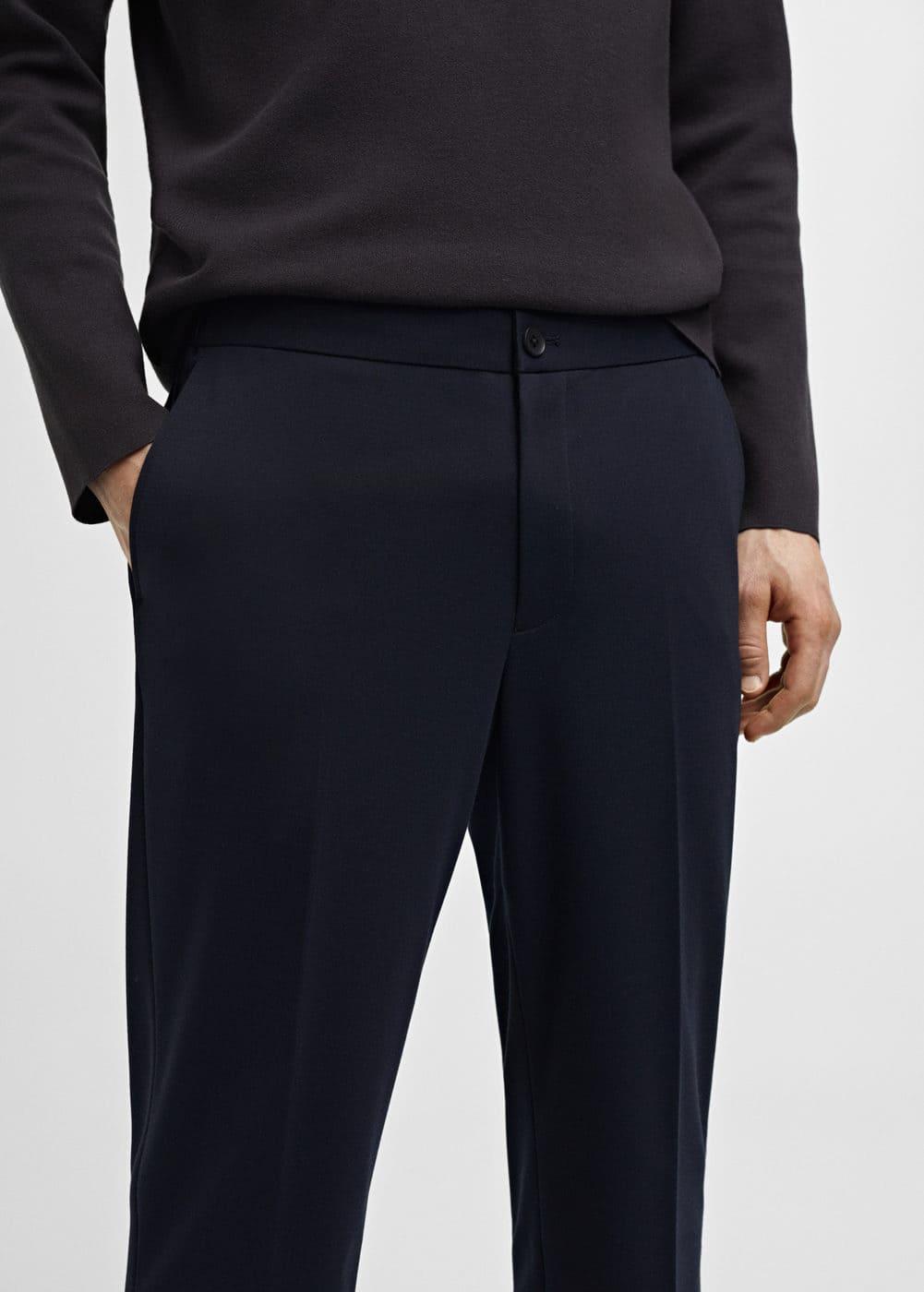 MANGO MAN - Slim-fit cotton suit pants dark navyMen Product Image