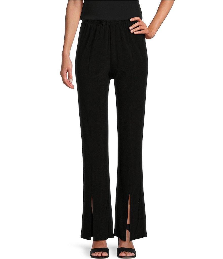 Caroline Rose Stretch Knit Split Hem Pull-On Pants Product Image