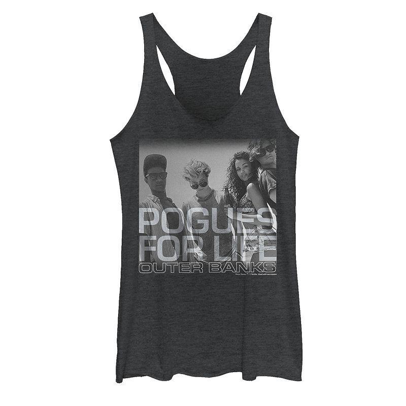 Juniors Outer Banks Pogues For Life Graphic Tank Top, Girls Black Grey product image