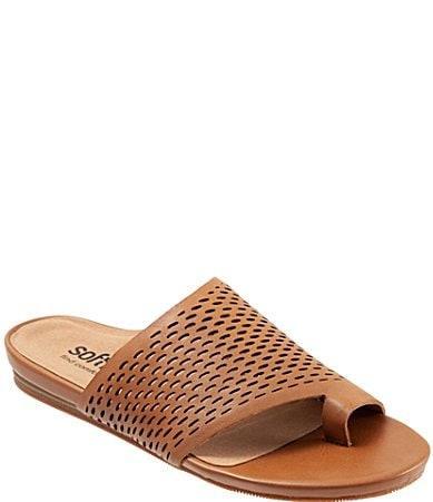 SoftWalk Corsica II Perforated Leather Toe Ring Thong Sandals Product Image