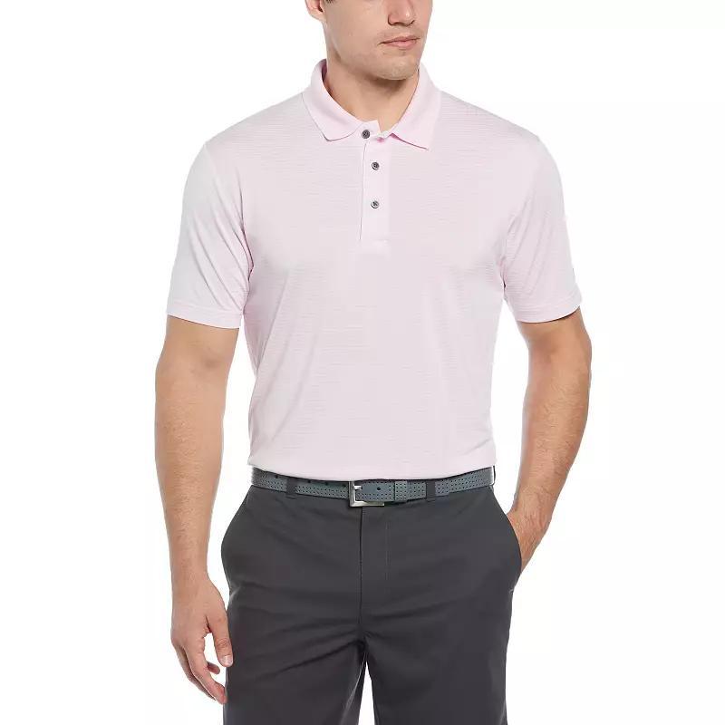 Mens Grand Slam Off Course Championship Striped Golf Polo Red Pepper Product Image