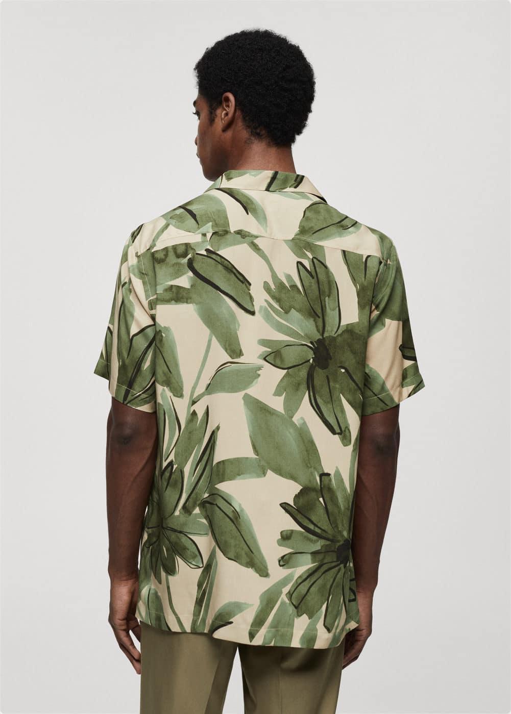 MANGO MAN - Regular fit tropical print shirt greenMen Product Image