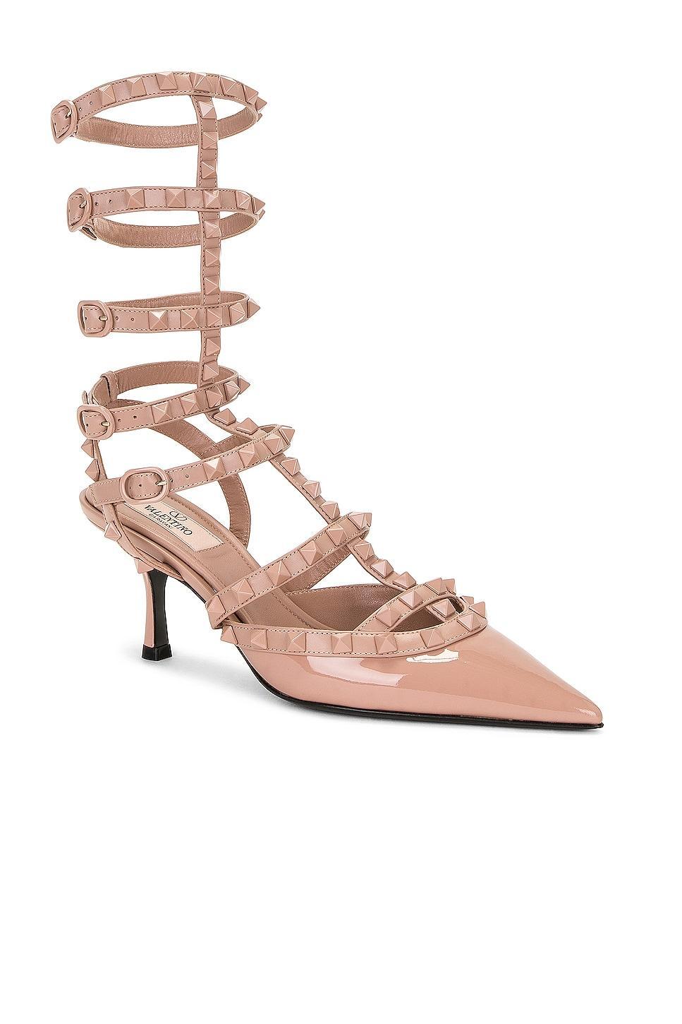 Valentino Garavani Rockstud Ankle Strap Pump Rose. (also in 36.5, 39, 39.5, 41). Product Image