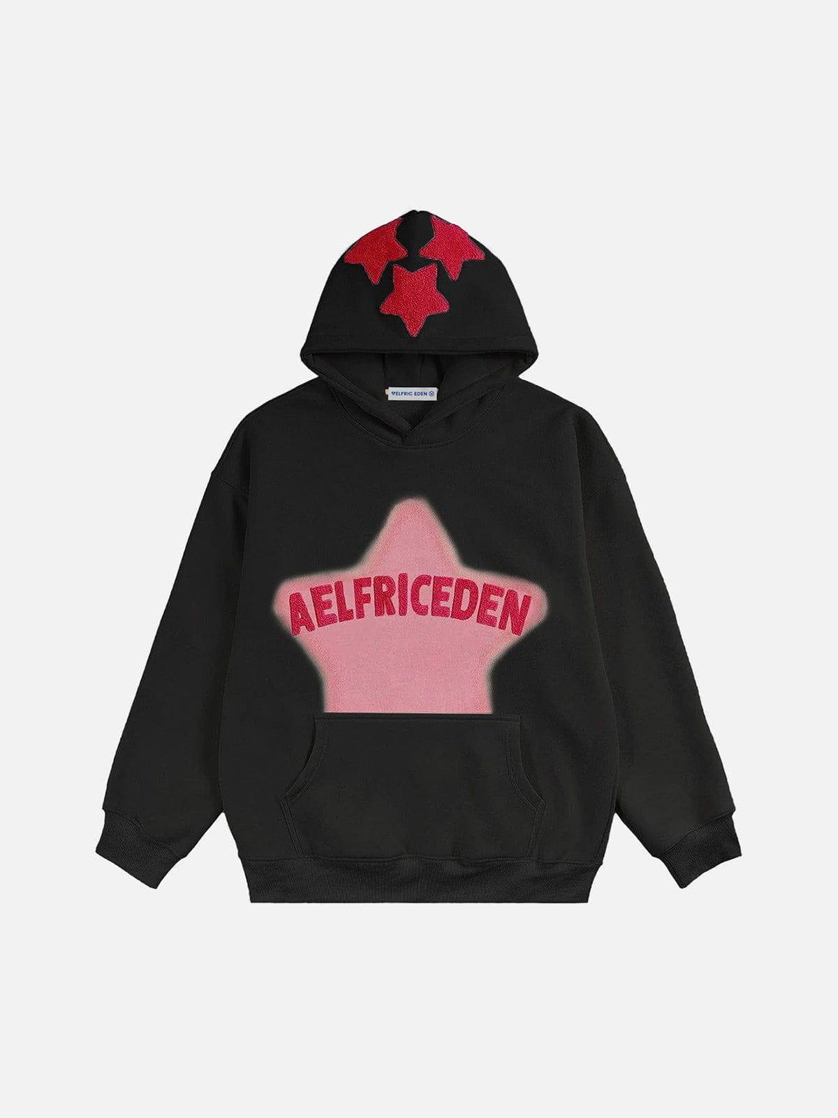 Aelfric Eden Vintage Embroidery Star Hoodie Product Image