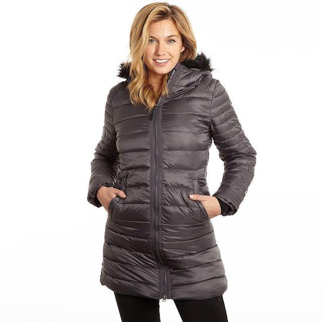 Plus Size Excelled Faux-Fur Hooded Puffer Jacket, Womens Product Image