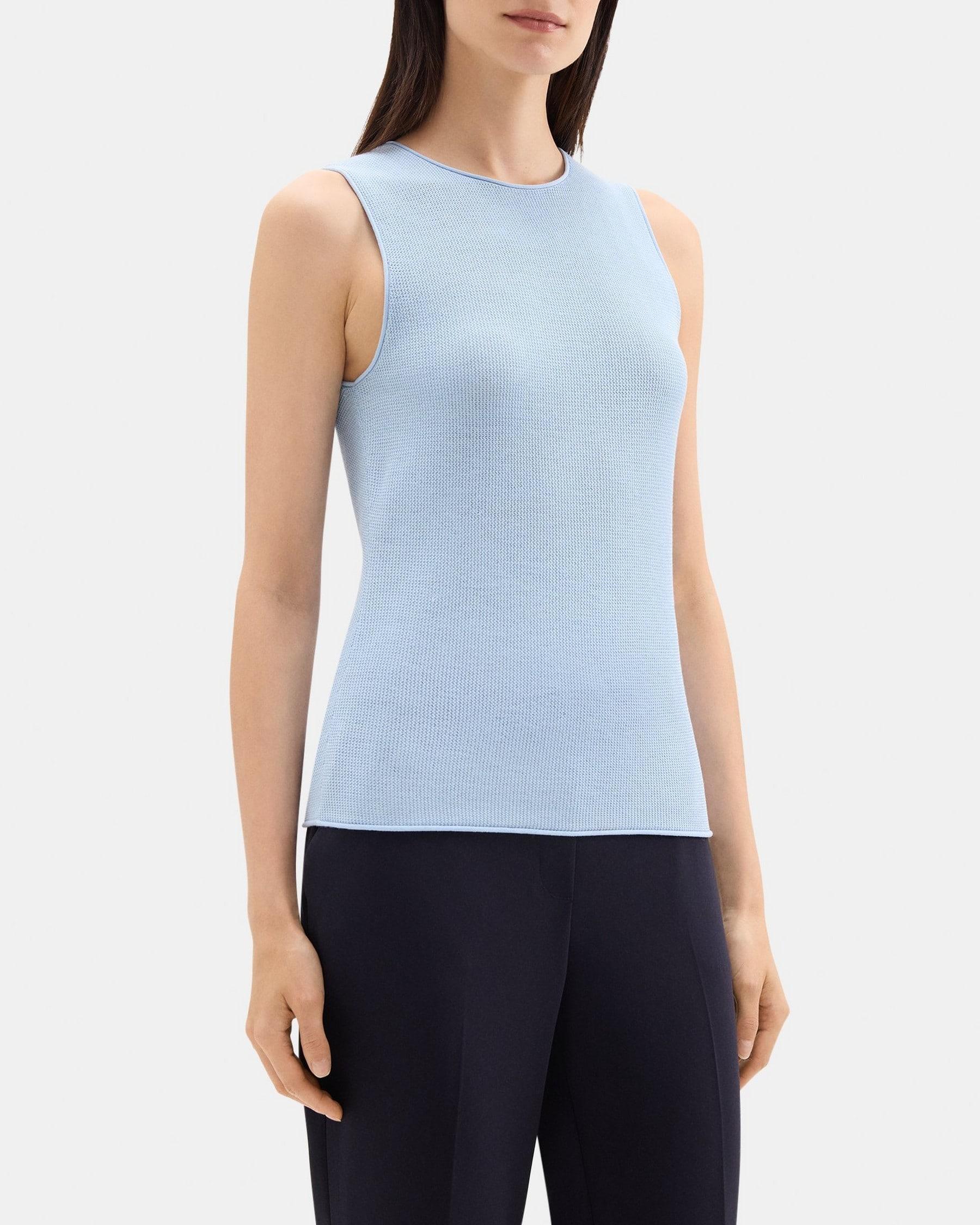 Ribbed Tank in Cotton-Silk Product Image