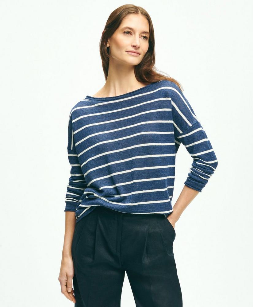 Mariner Stripe Boat Neck Sweater in Linen product image