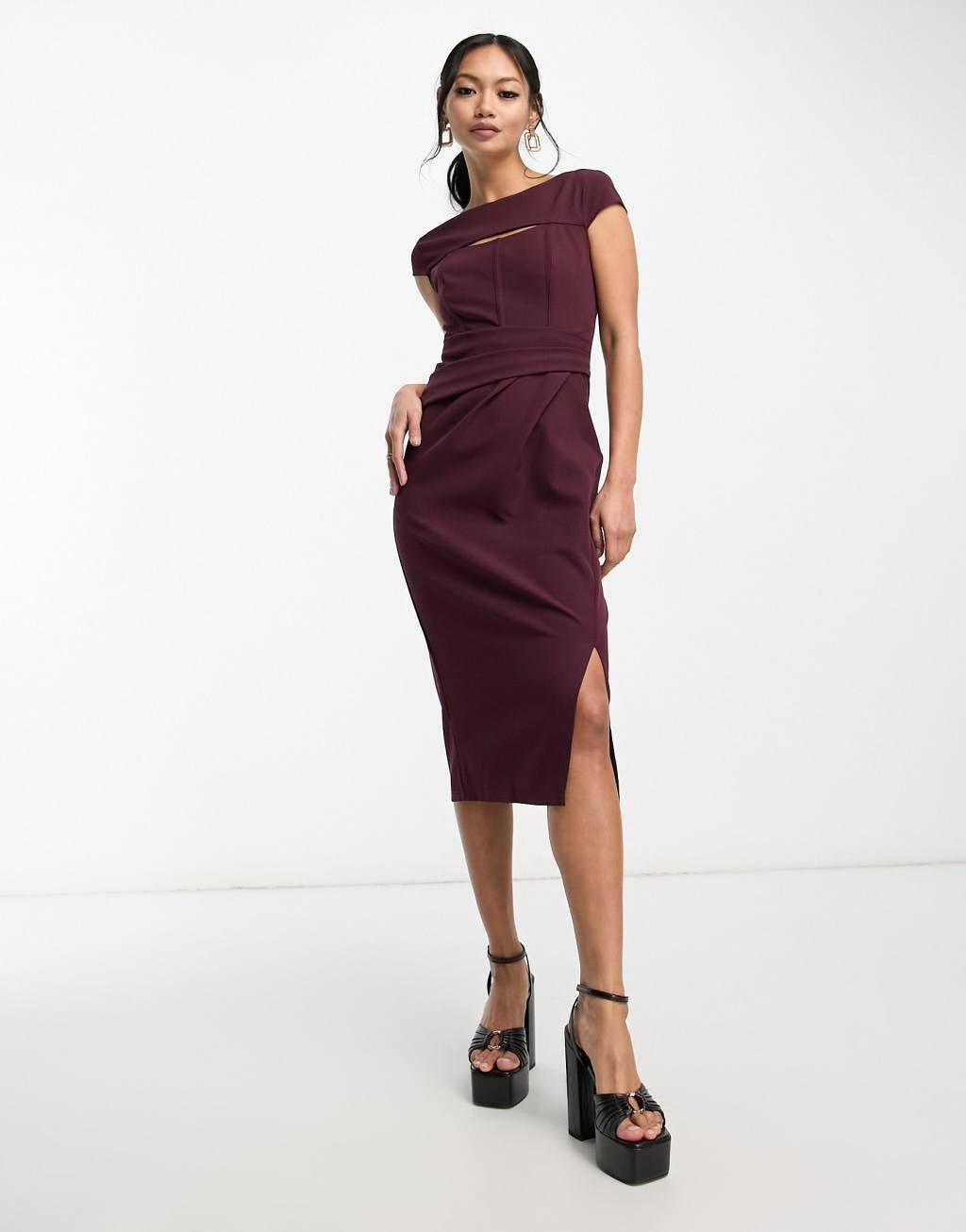 Lipsy corsetted cut out midi dress Product Image