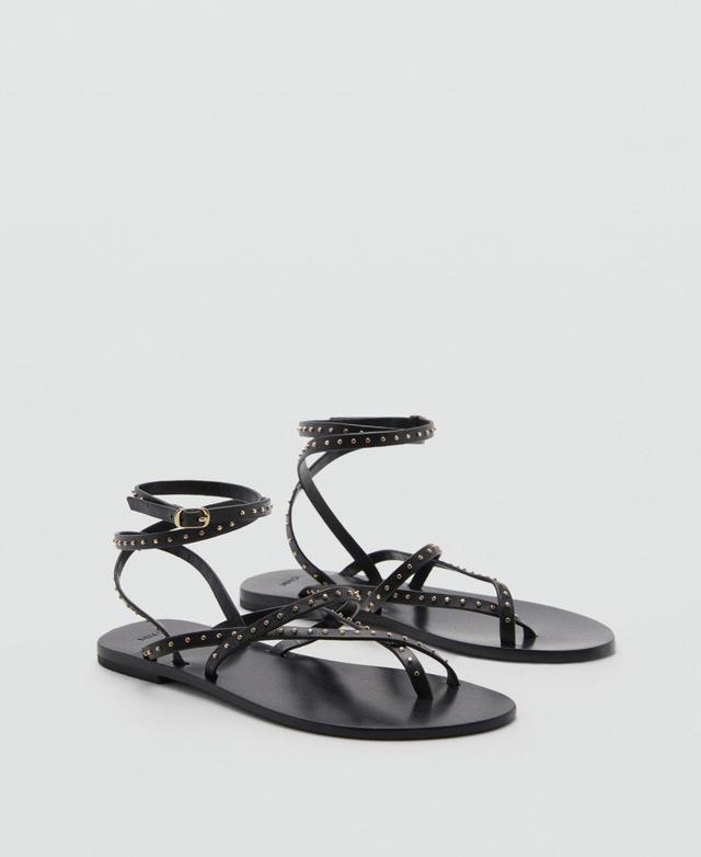 Mango Womens Leather Straps Sandals Product Image