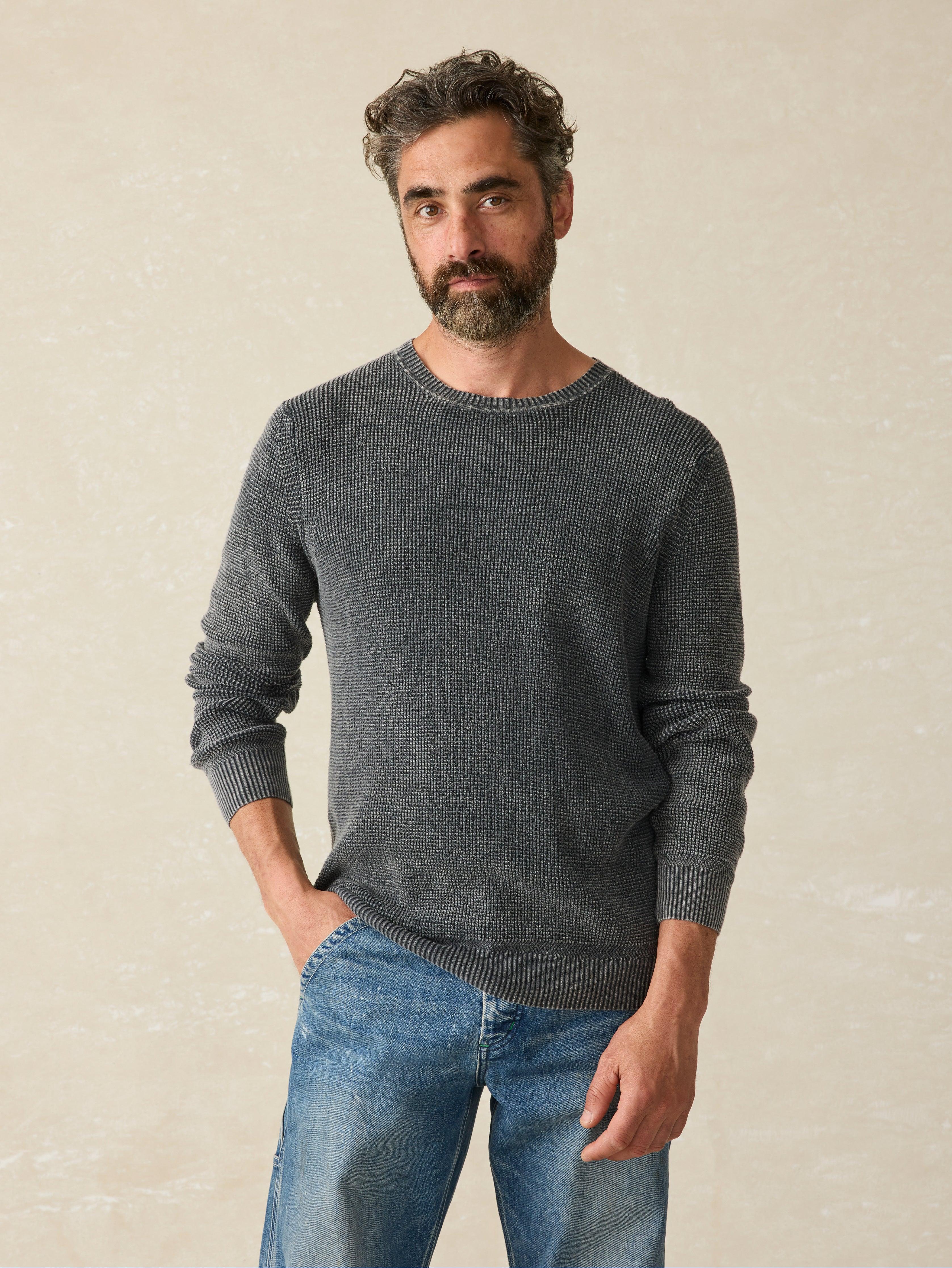 Sunwashed Crewneck Sweater - Faded Black Male Product Image