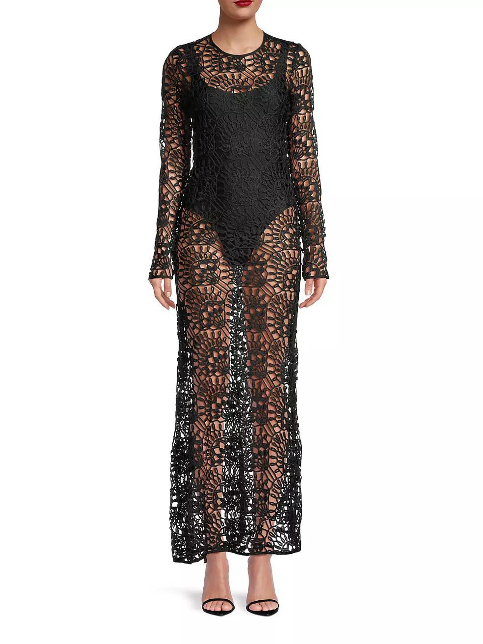 Camila Geometric Lace Maxi Dress Product Image