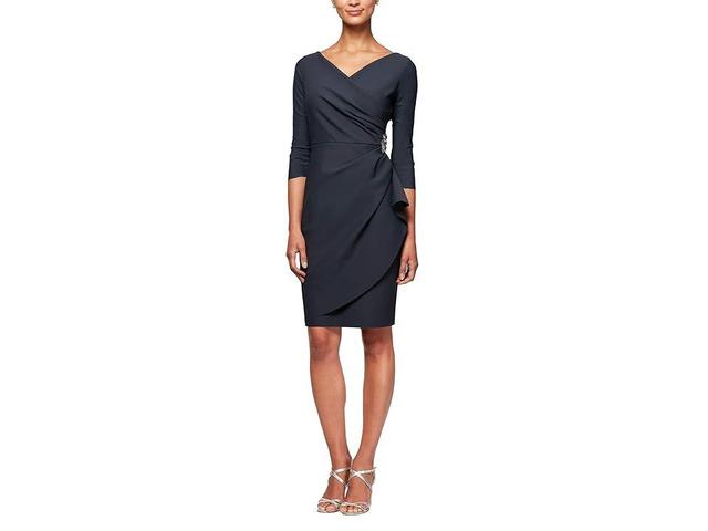 Alex Evenings Embellished Ruched Sheath Cocktail Dress Product Image