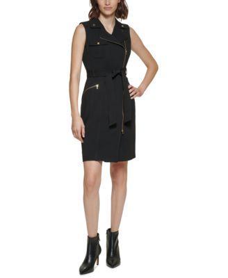 Calvin Klein Scuba Crepe Motto Dress Women's Dress Product Image