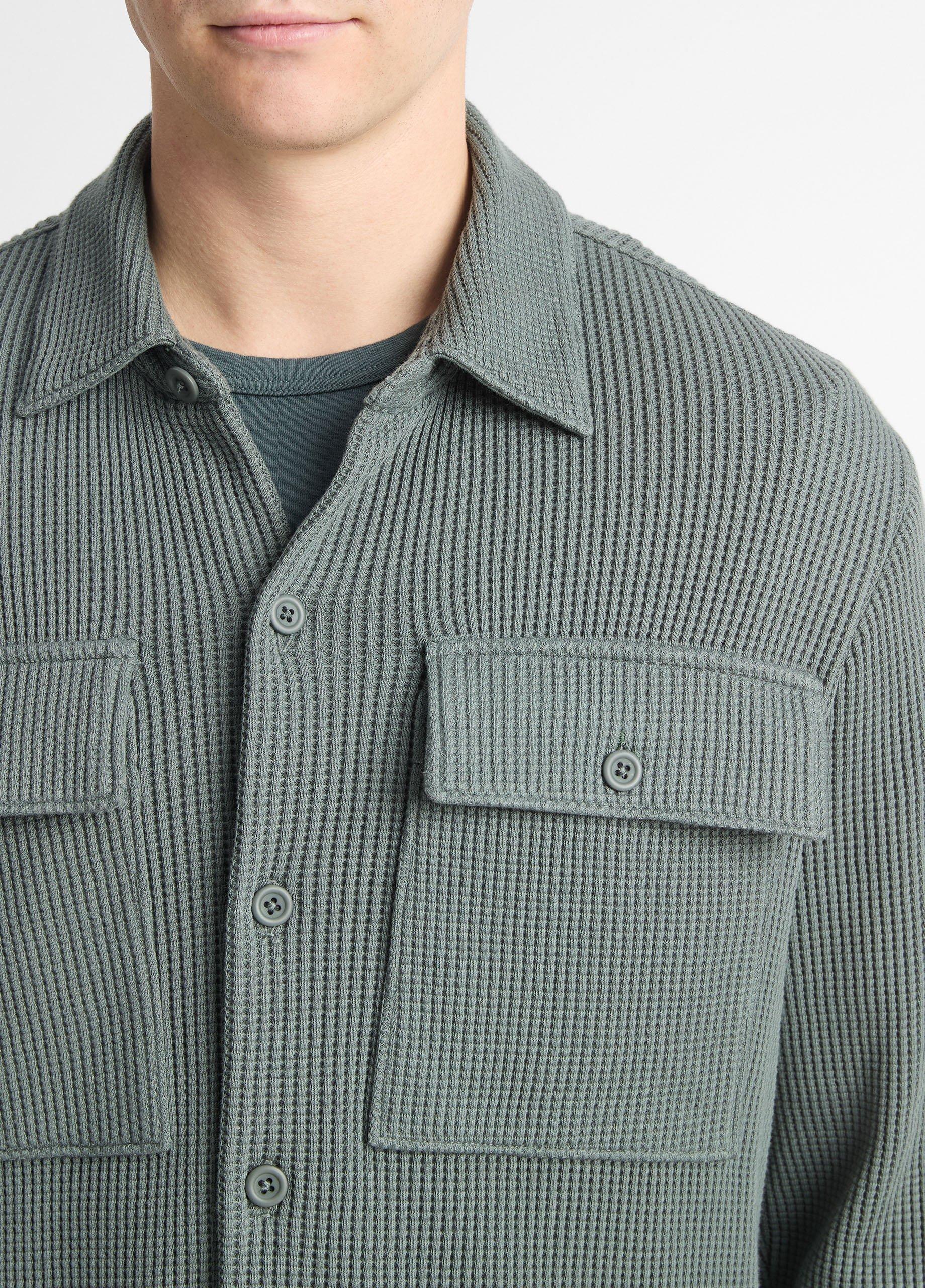 Chunky Waffle Cotton-Blend Shirt Jacket Product Image