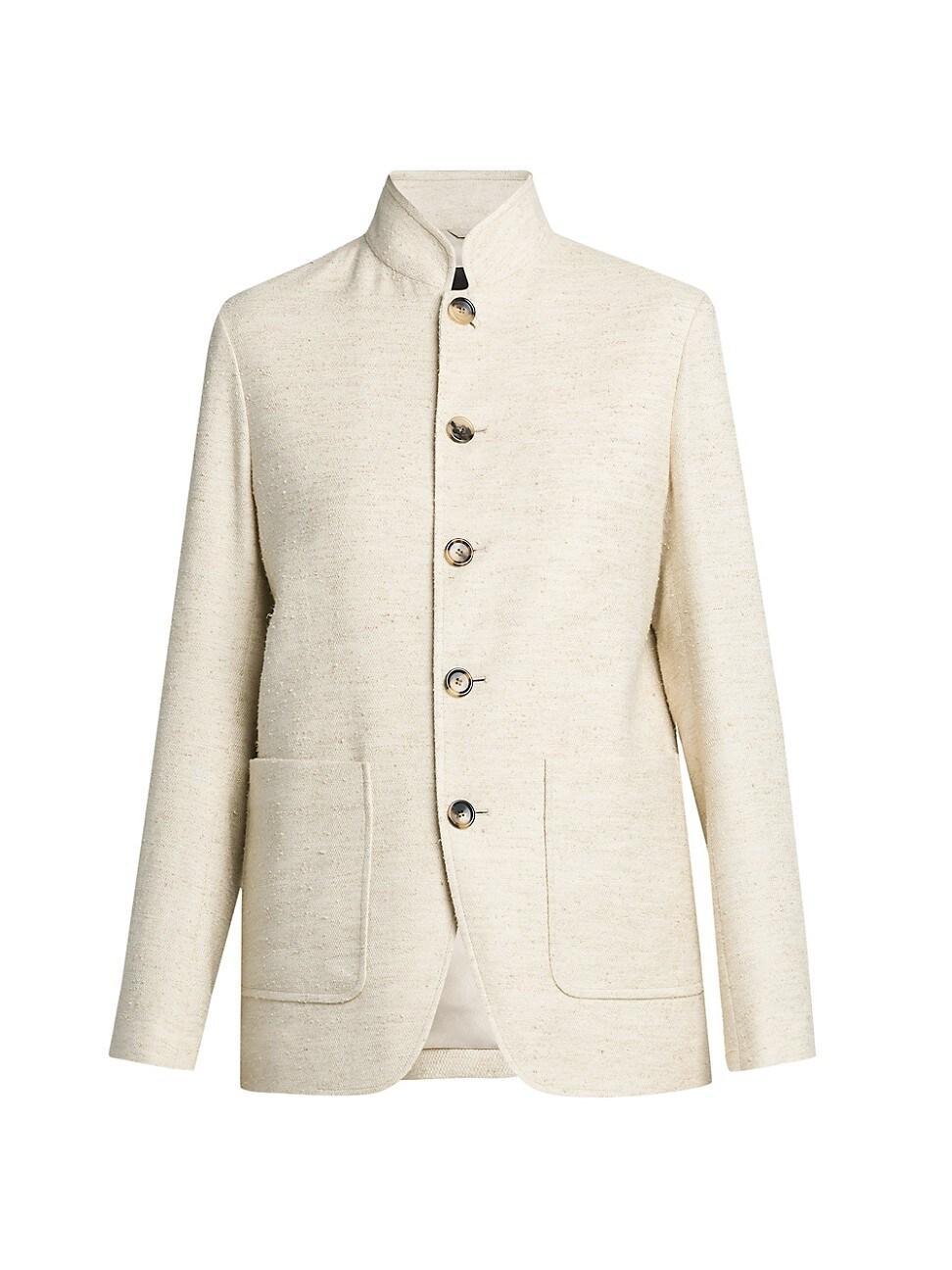 Womens Iconic Wool-Blend Single-Breasted Jacket Product Image