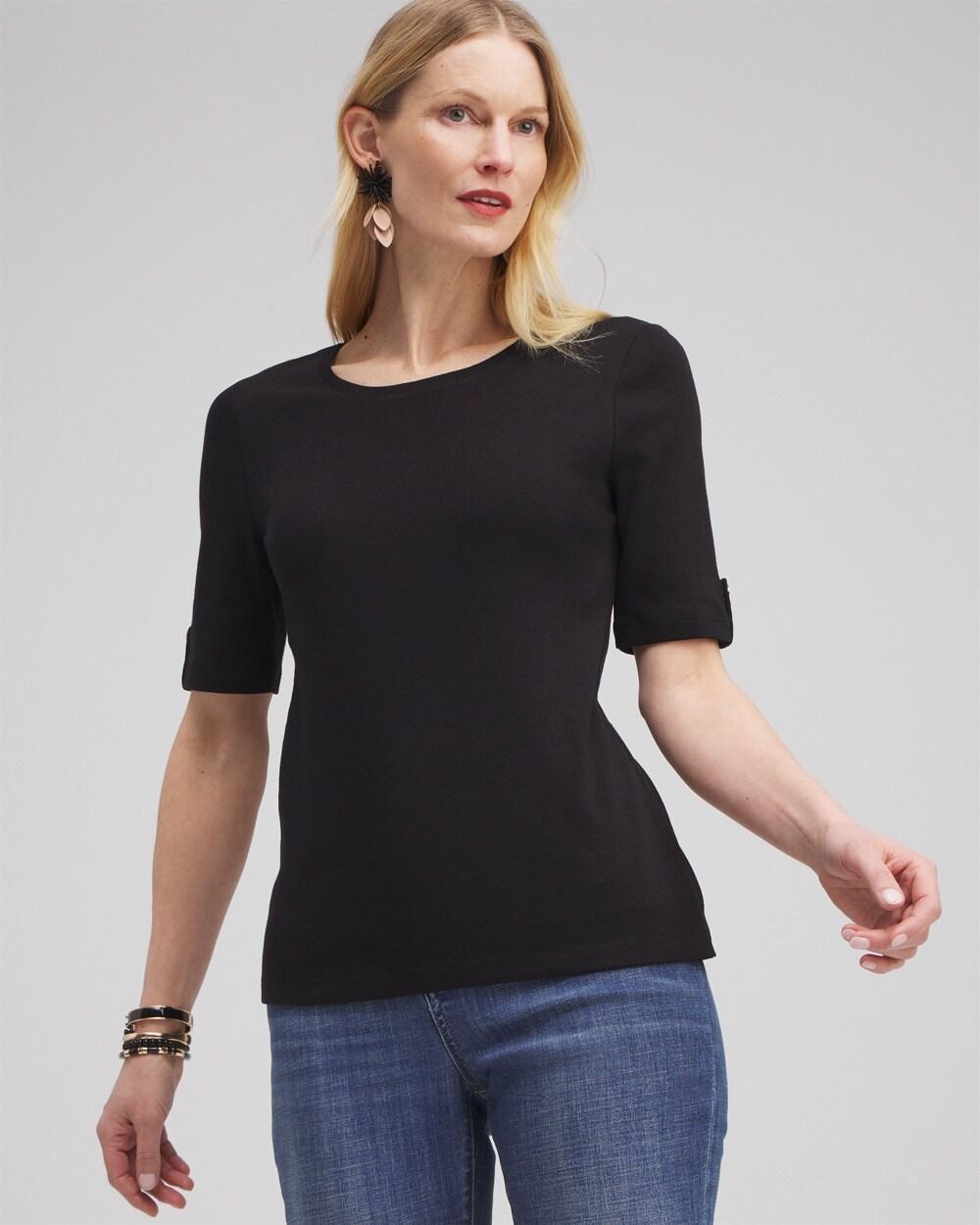 Women's Elbow Sleeve Cotton Tee Product Image