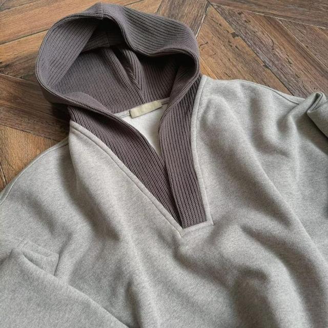 Two Tone Knit Hoodie Product Image