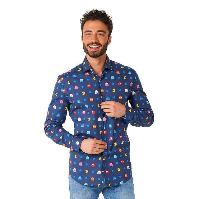 OppoSuits Pixel Pac-Man Stretch Button-Up Shirt Product Image