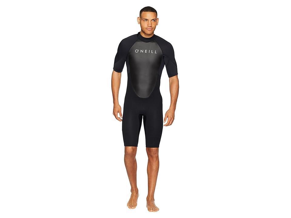 O'Neill Reactor-2 2mm Back Zip Short Sleeve Spring Black) Men's Swimwear Product Image