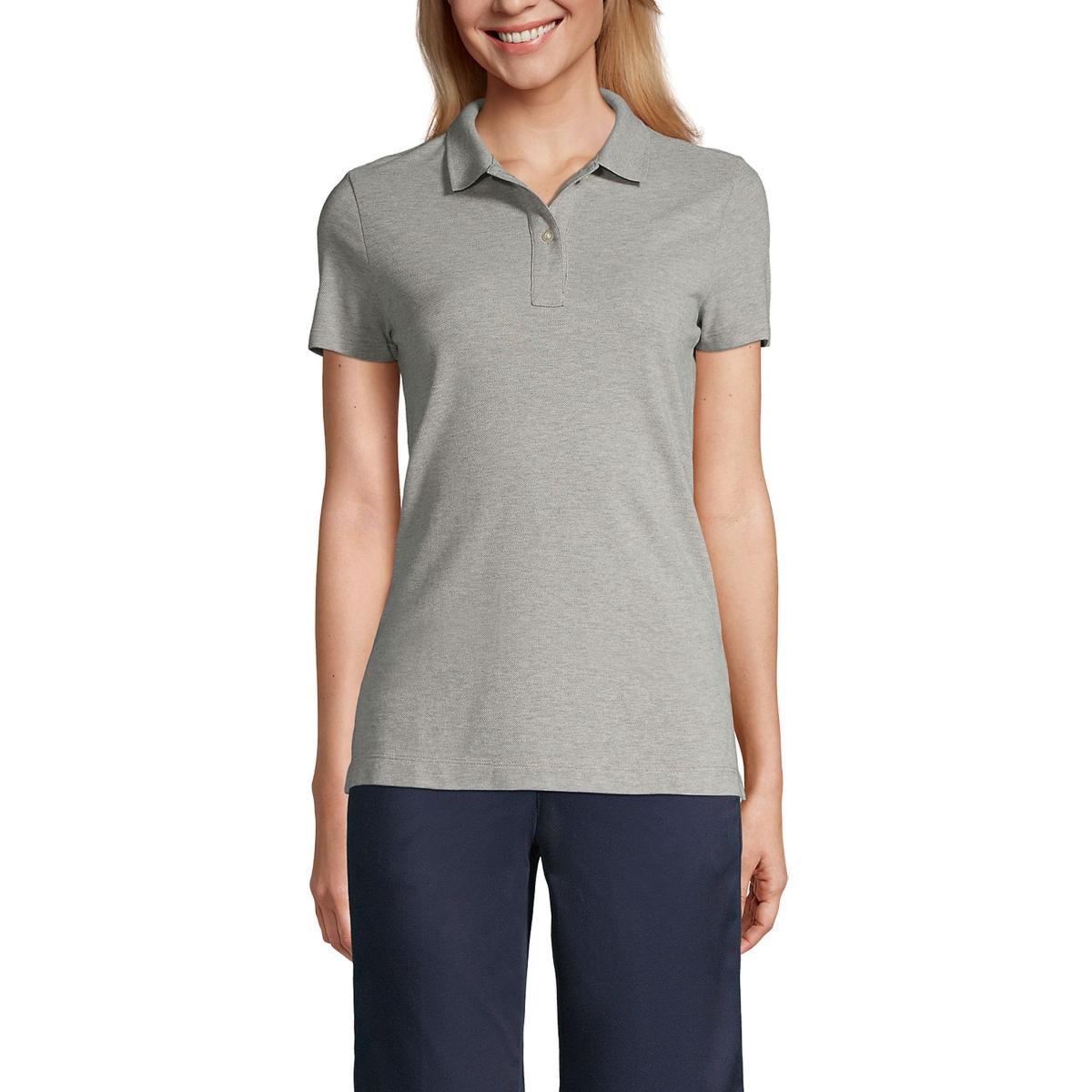 Lands End Womens School Uniform Short Sleeve Feminine Fit Mesh Polo Shirt Product Image