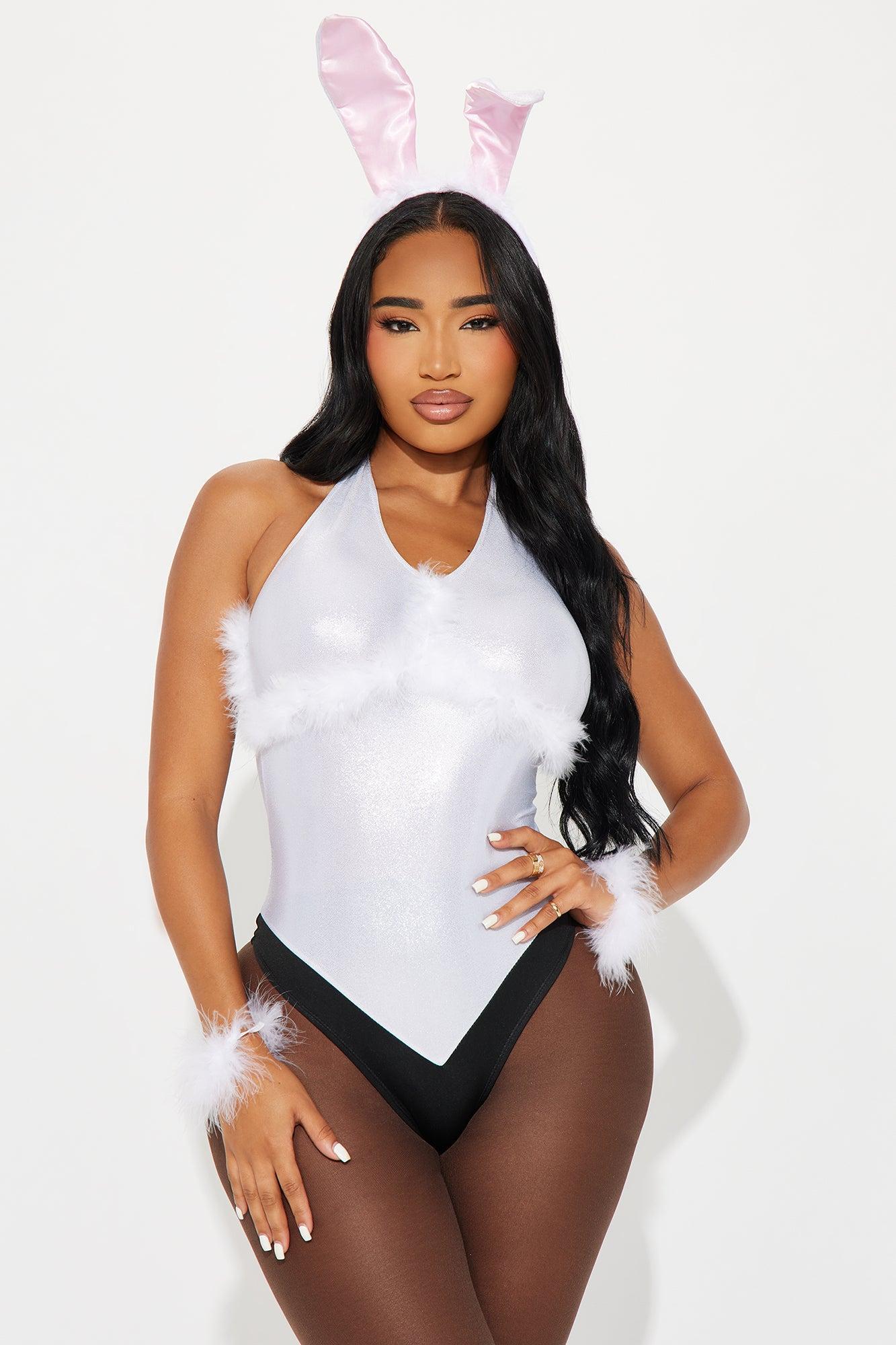 Mean Bunny Babe 4 Piece Costume Set - White Product Image