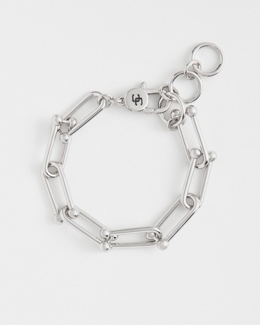 Silver Tone Beaded Links Bracelet   Chico's - Silver - Women Product Image